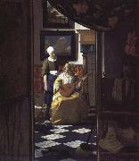 Jan Vermeer letter oil painting reproduction